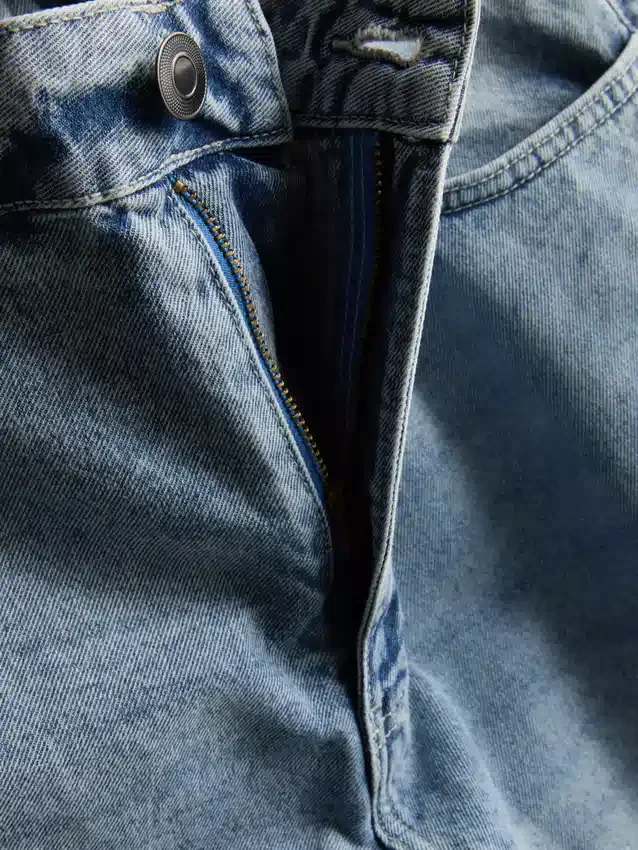 Denim cargo shorts