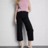Denim cropped wide-leg jeans