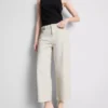 Denim cropped wide-leg jeans