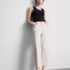 Denim cropped wide-leg jeans