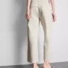 Denim cropped wide-leg jeans
