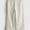 Denim cropped wide-leg jeans