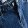 Denim cropped wide-leg jeans