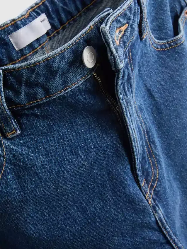Denim cropped wide-leg jeans