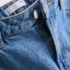 Denim cropped wide-leg jeans