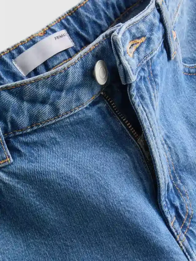Denim cropped wide-leg jeans