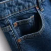 Denim cropped wide-leg jeans