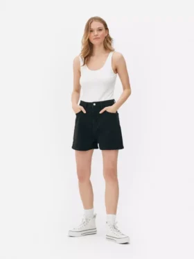 Denim mom shorts