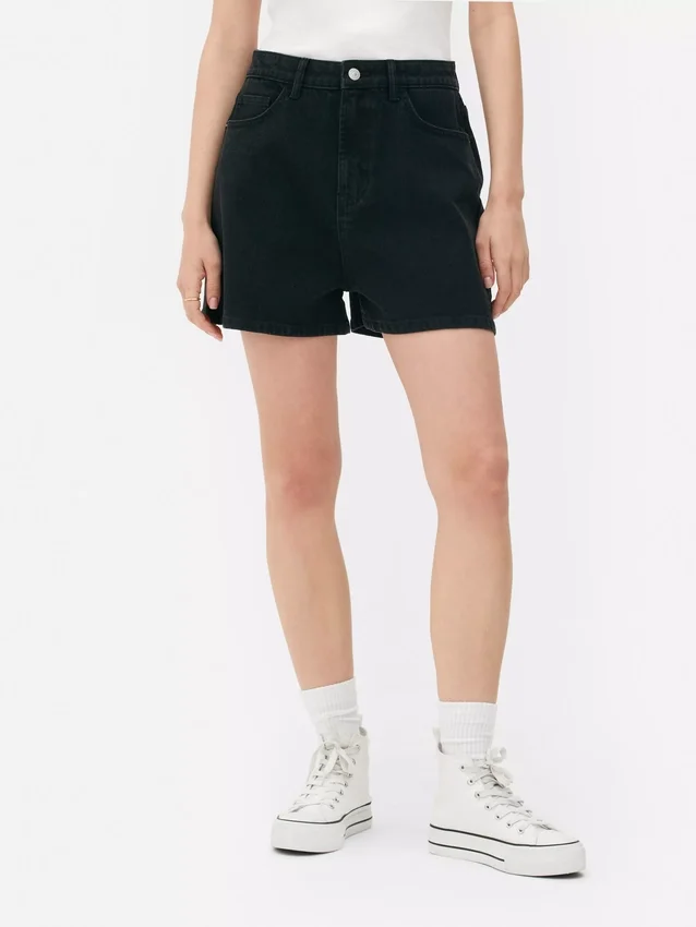 Denim mom shorts