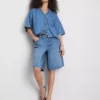 Denim short sleeve shirt