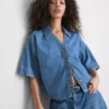 Denim short sleeve shirt