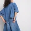 Denim short sleeve shirt