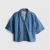 Denim short sleeve shirt