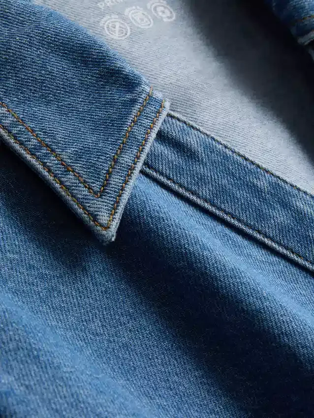 Denim short sleeve shirt