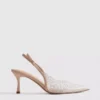 Diamanta faux pearl slingback heels