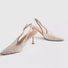 Diamanta faux pearl slingback heels