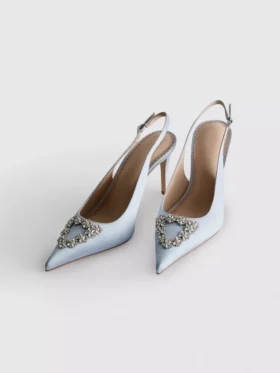 Diamanta satin pointed heels