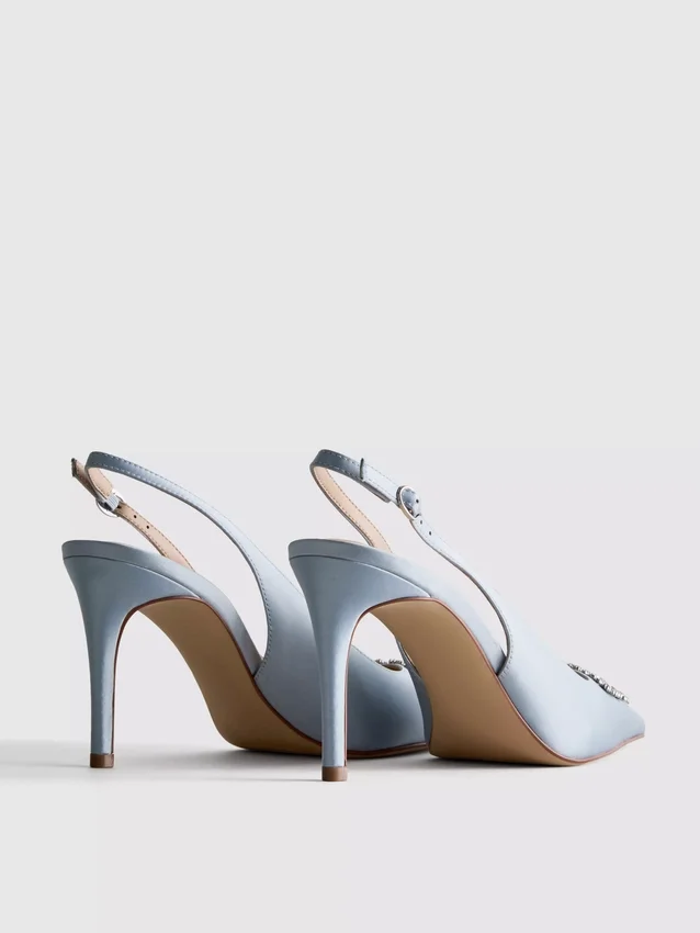 Diamanta satin pointed heels