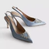 Diamanta satin pointed heels