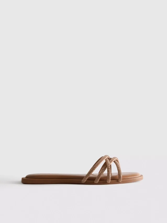 Diamanta weave mule sandals