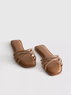 Diamanta weave mule sandals