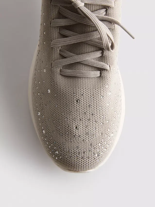 Diamante detail slip-on sneakers