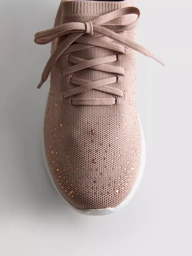 Diamante detail slip-on sneakers