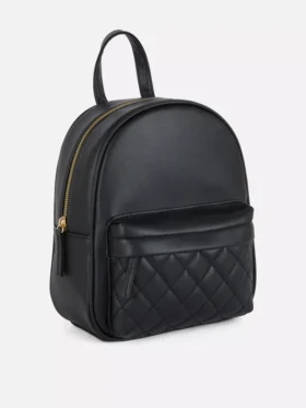 Diamond-quilted mini backpack