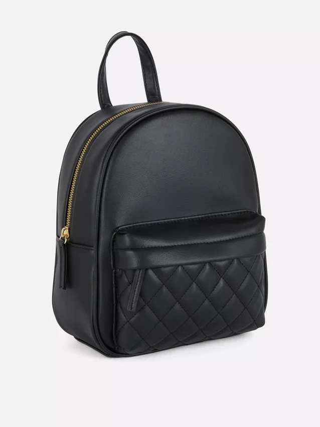 Diamond-quilted mini backpack