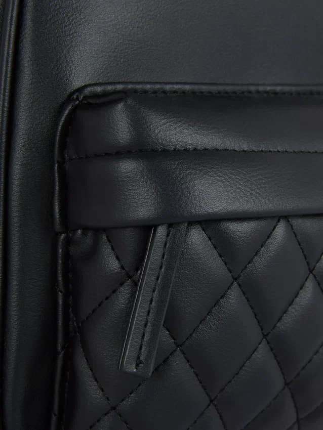 Diamond-quilted mini backpack
