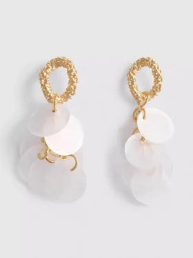 Disc drop earrings