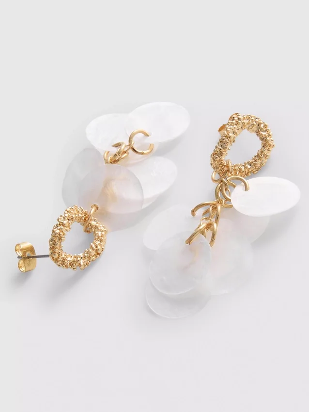 Disc drop earrings