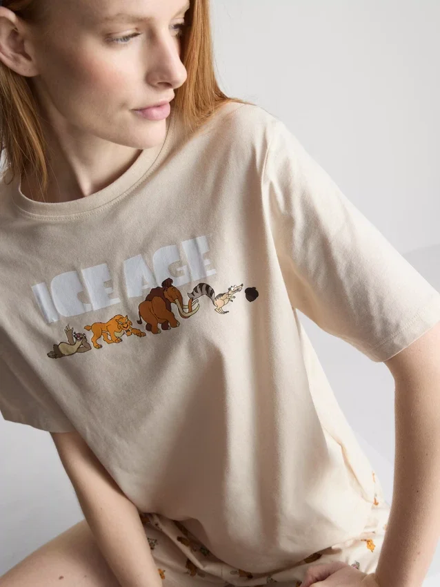 Disney's ice age cotton graphic shorty pajamas