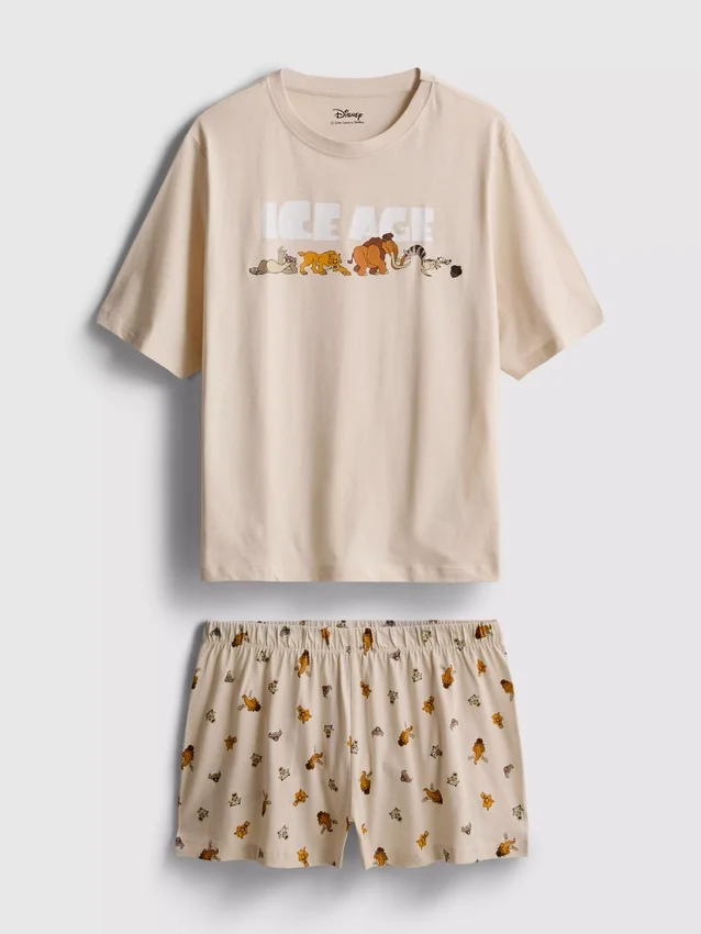 Disney's ice age cotton graphic shorty pajamas