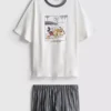 Disney's mickey mouse graphic shorty pajamas