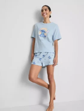 Disney's stitch cotton graphic shorty pajamas