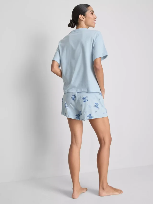 Disney's stitch cotton graphic shorty pajamas