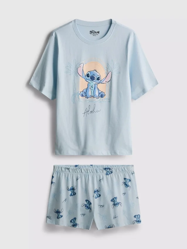 Disney's stitch cotton graphic shorty pajamas