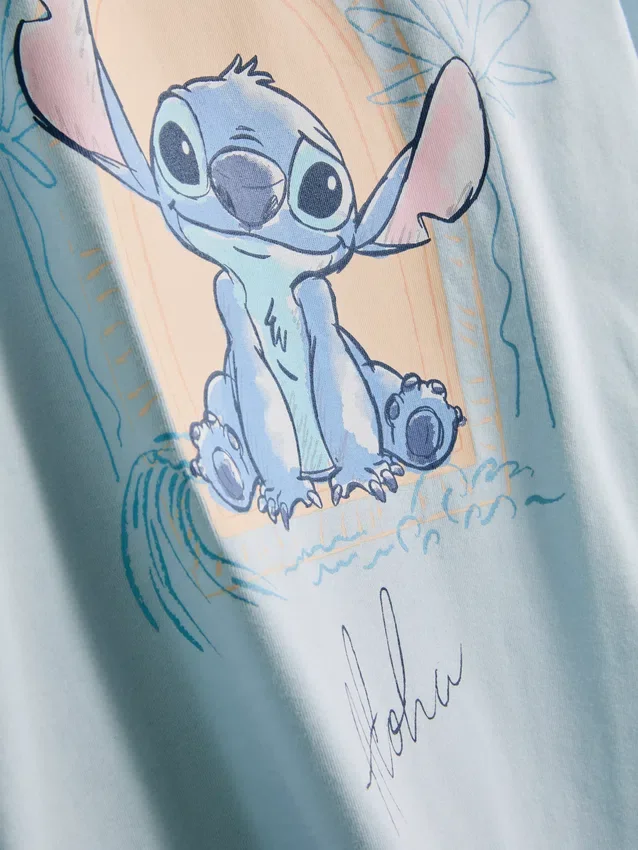 Disney's stitch cotton graphic shorty pajamas