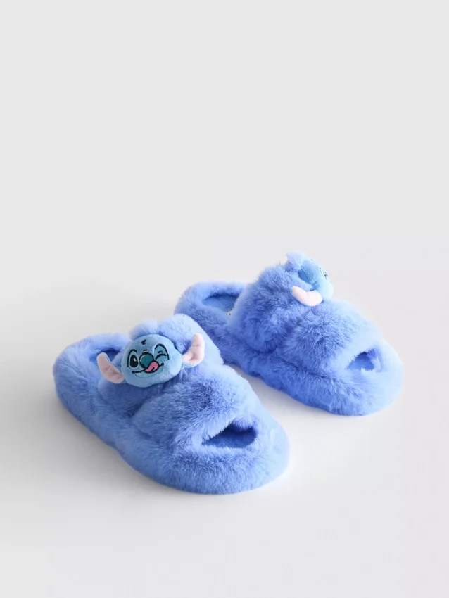 Disney's stitch fluffy double-strap slippers