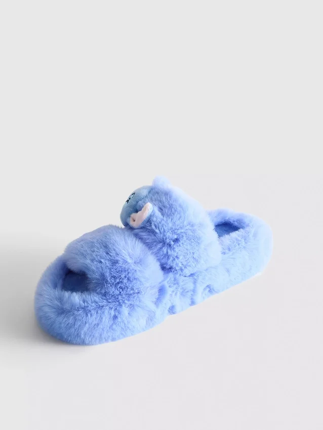 Disney's stitch fluffy double-strap slippers