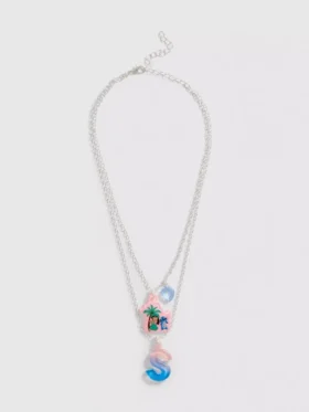 Disney's stitch initial pendant necklace