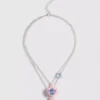 Disney's stitch layered initial necklace