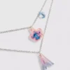 Disney's stitch layered initial necklace