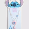 Disney's stitch layered initial necklace