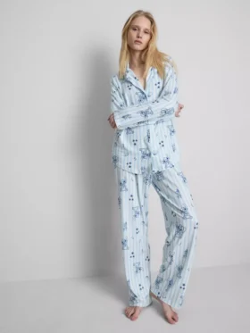 Disney’s stitch striped boyfriend pajamas