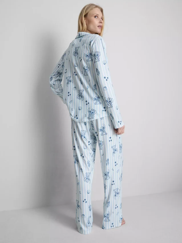 Disney's stitch striped boyfriend pajamas