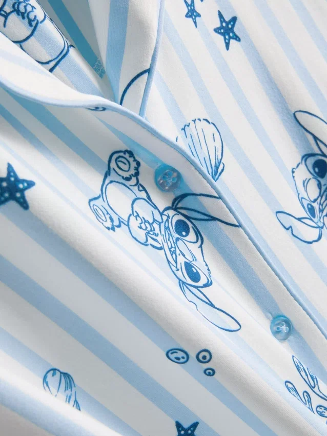 Disney's stitch striped boyfriend pajamas