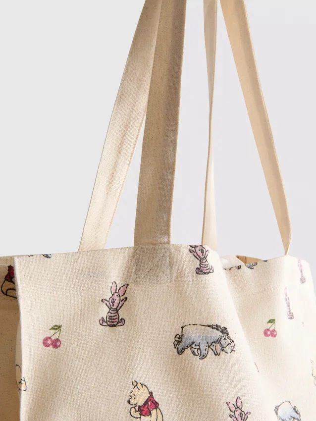 Disney's winnie the pooh cotton canvas tote bag