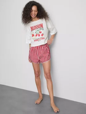 Disney's winnie the pooh gingham shorty pajamas
